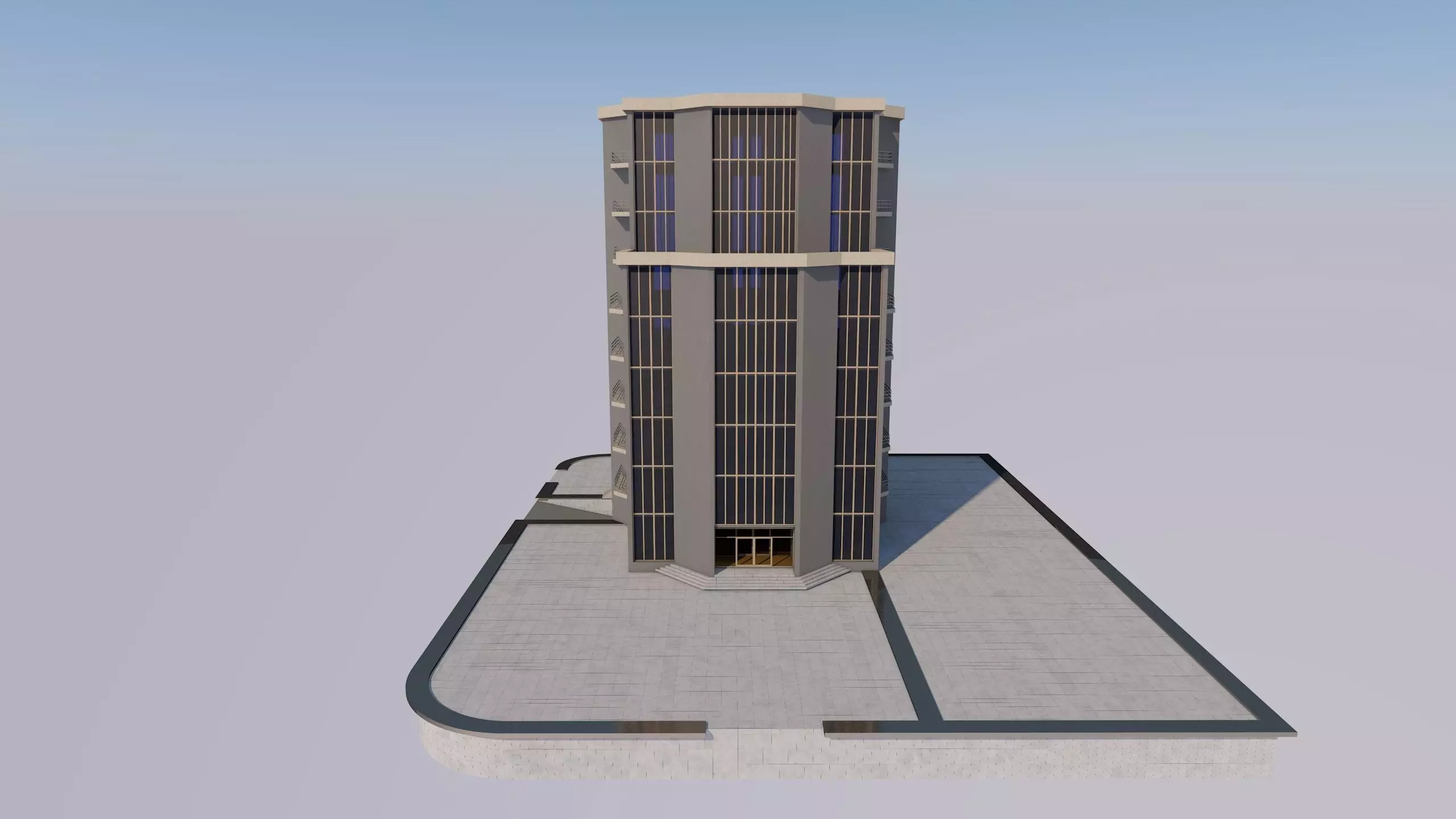 bank building Low-poly 3D model