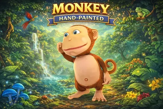 Monkey Hand-Painted