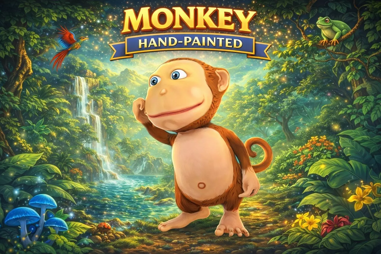 Monkey Hand-Painted Low-poly 3D model