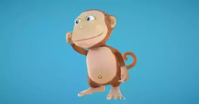 Monkey Hand-Painted Low-poly 3D model