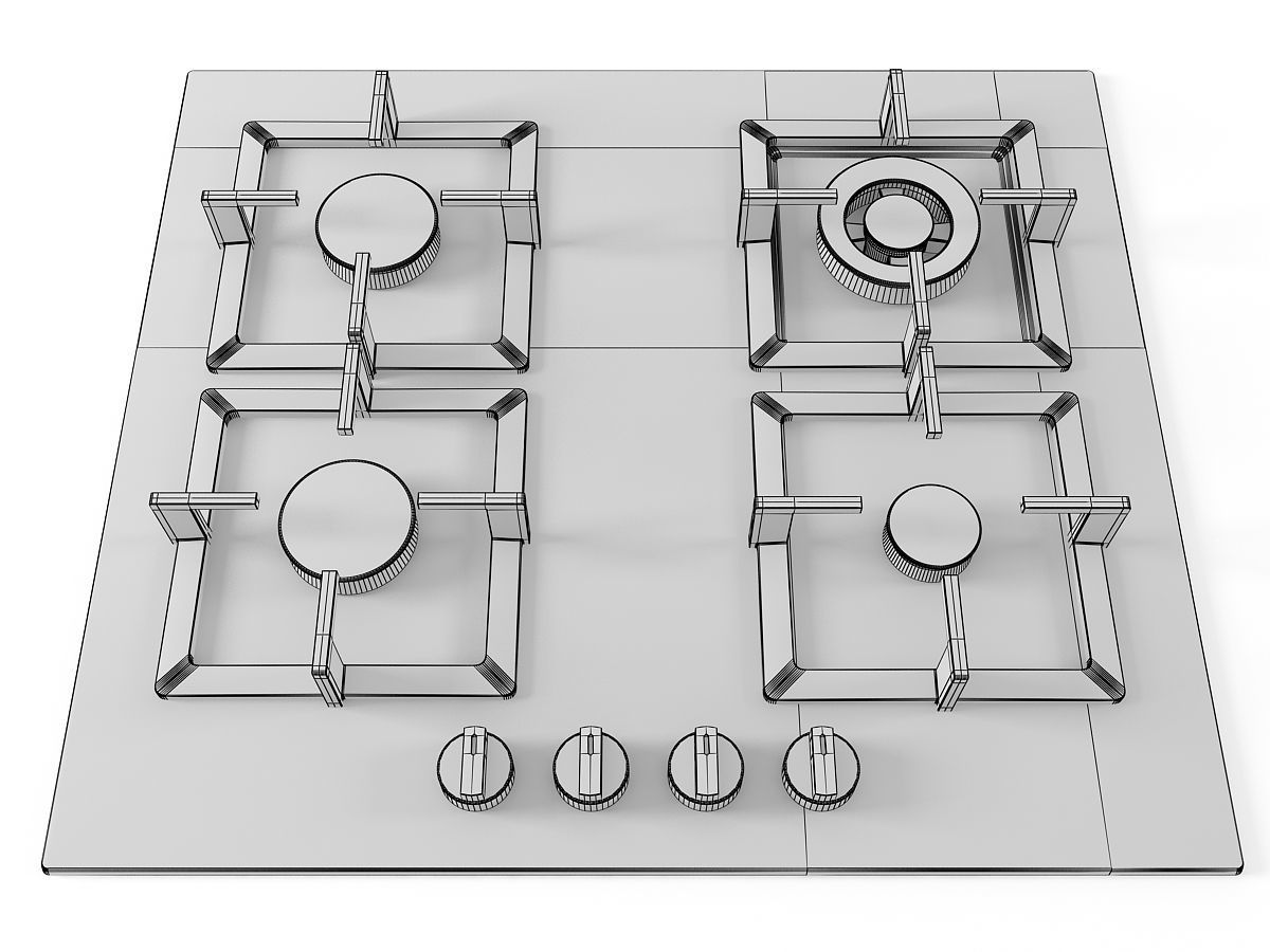 Cooktop 04 3D model_8