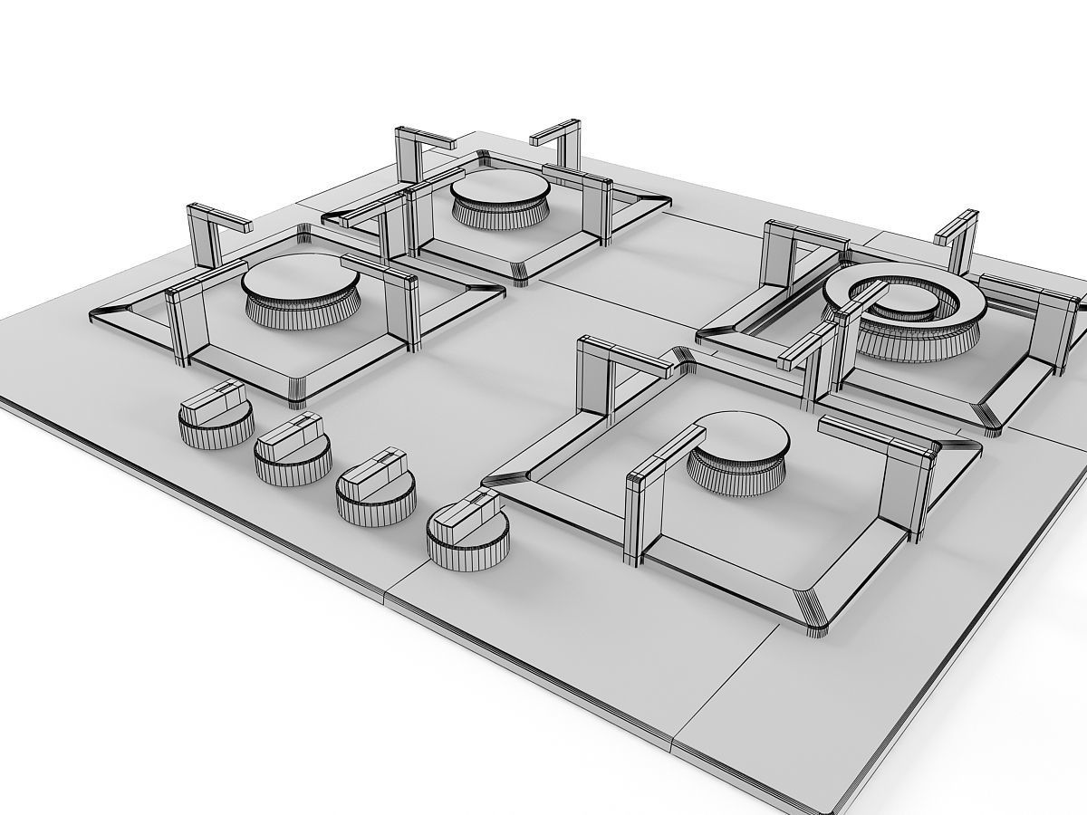 Cooktop 04 3D model_9