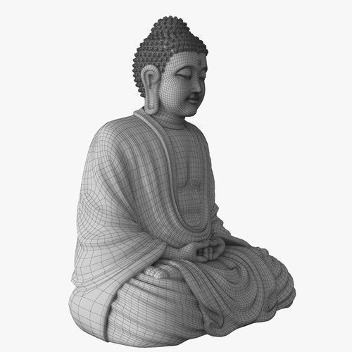 Sitting Buddha without textures NOT FOR 3D PRINTING 3D model_2