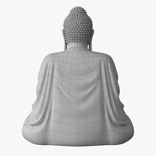Sitting Buddha without textures NOT FOR 3D PRINTING 3D model_4