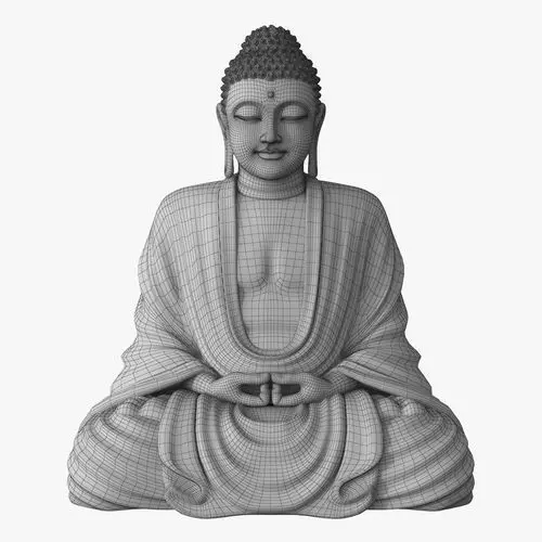 Sitting Buddha without textures NOT FOR 3D PRINTING 3D model_0