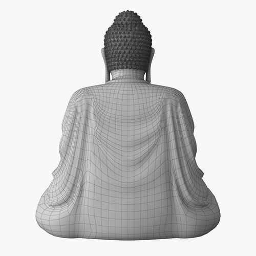Sitting Buddha without textures NOT FOR 3D PRINTING 3D model_5