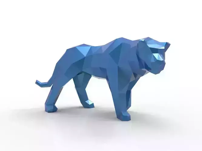 Tiger polygonal sculpture of