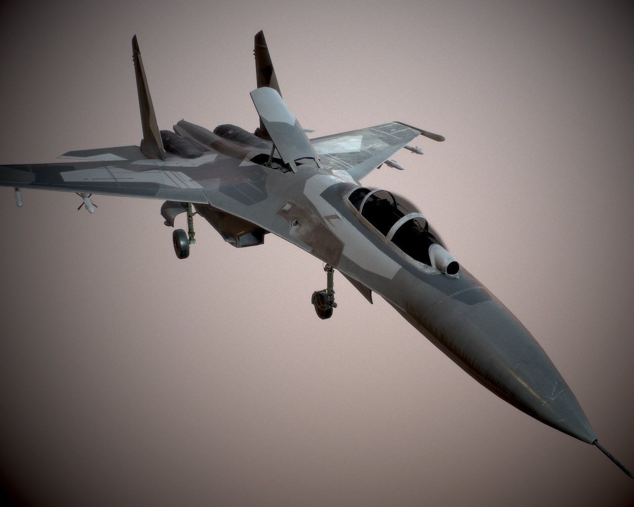 Su-27 Flanker Low-poly 3D model_1