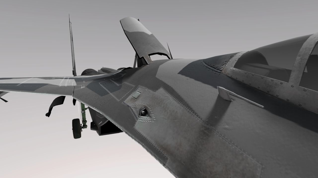 Su-27 Flanker Low-poly 3D model_14