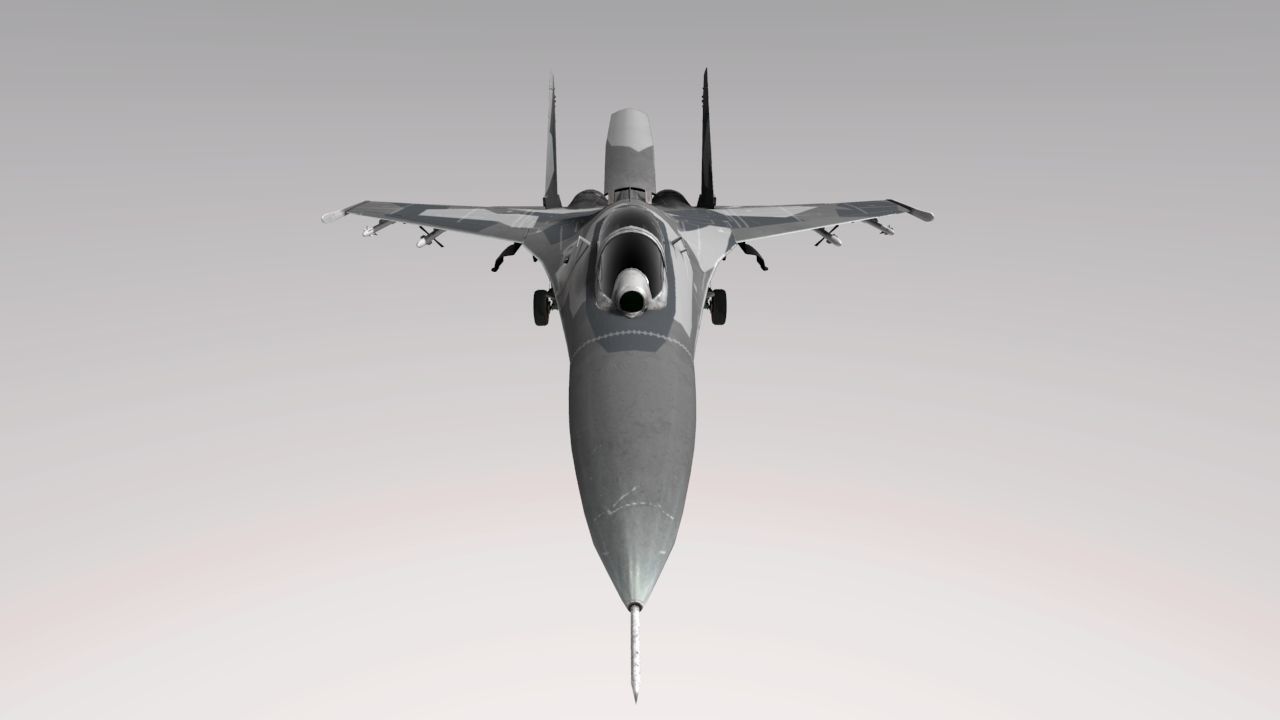 Su-27 Flanker Low-poly 3D model_10
