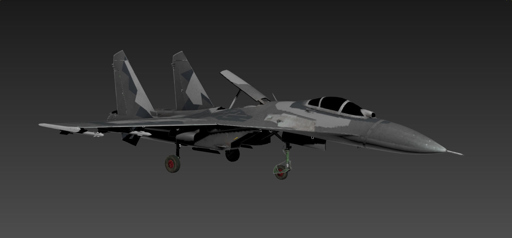 Su-27 Flanker Low-poly 3D model_16