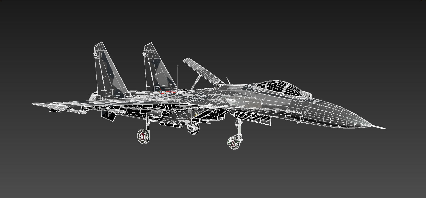 Su-27 Flanker Low-poly 3D model_17