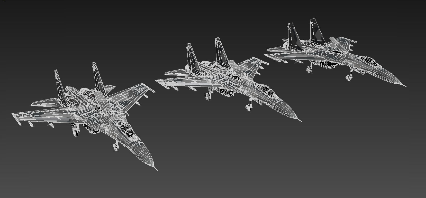 Su-27 Flanker Low-poly 3D model_18