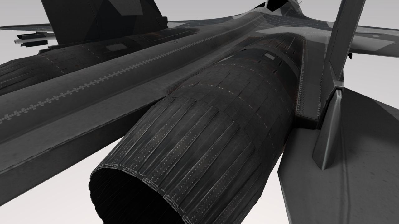 Su-27 Flanker Low-poly 3D model_12