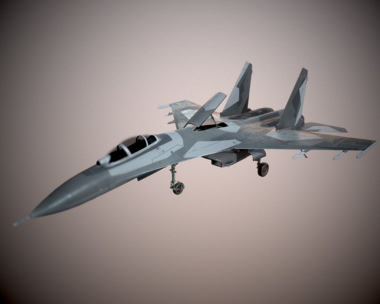 Su-27 Flanker Low-poly 3D model_7