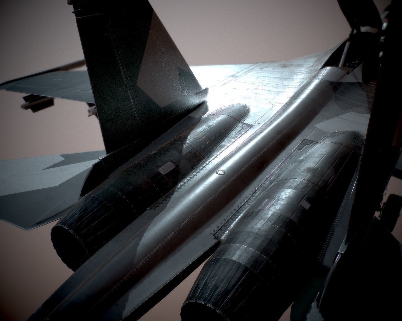 Su-27 Flanker Low-poly 3D model_8