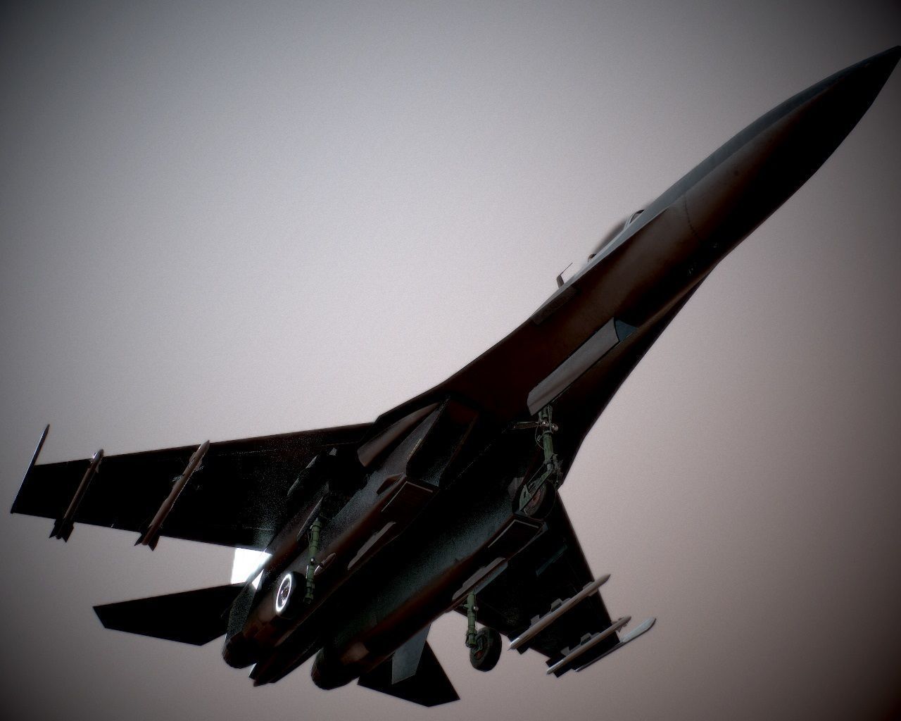 Su-27 Flanker Low-poly 3D model_9