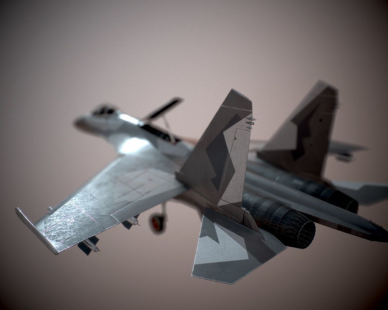 Su-27 Flanker Low-poly 3D model_2