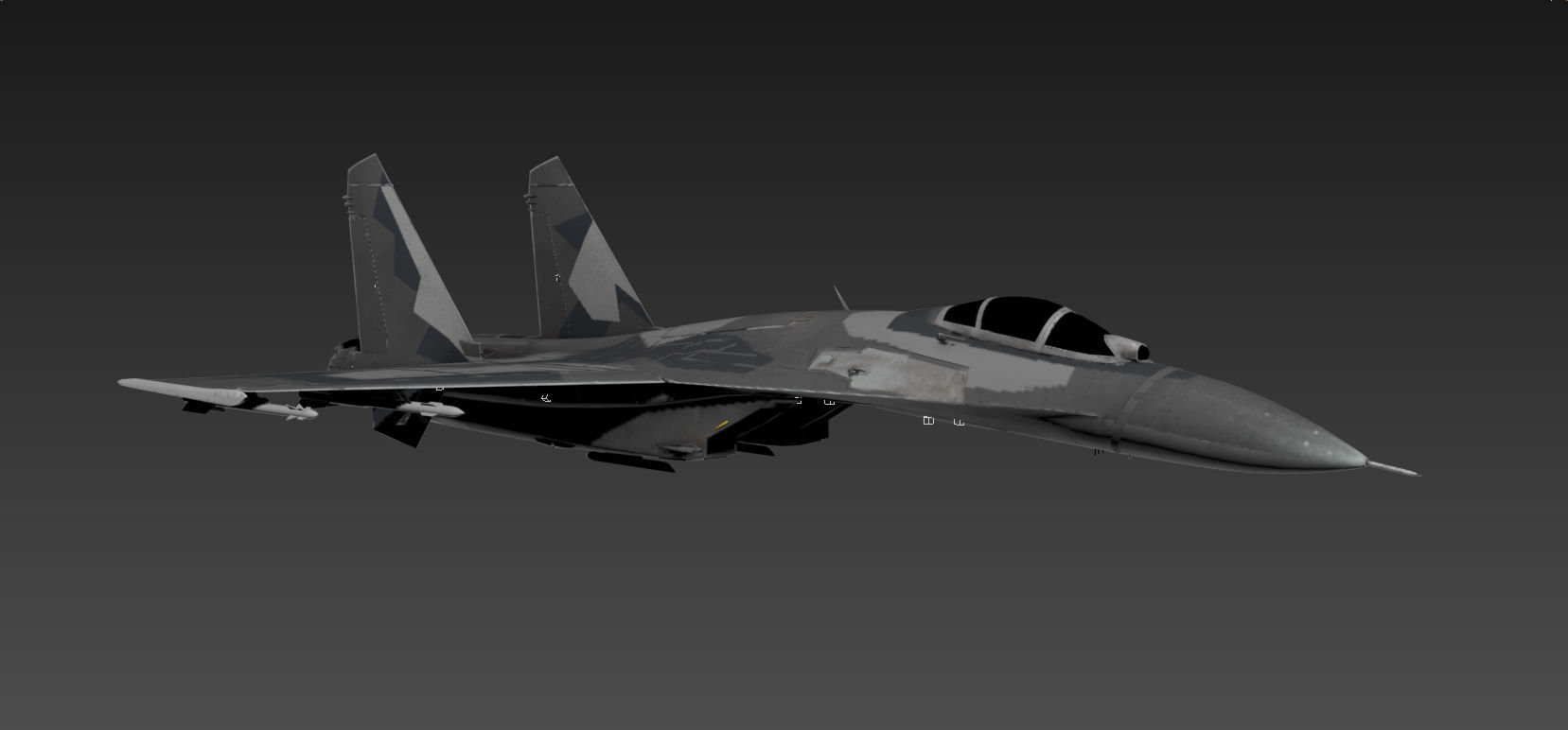 Su-27 Flanker Low-poly 3D model_15
