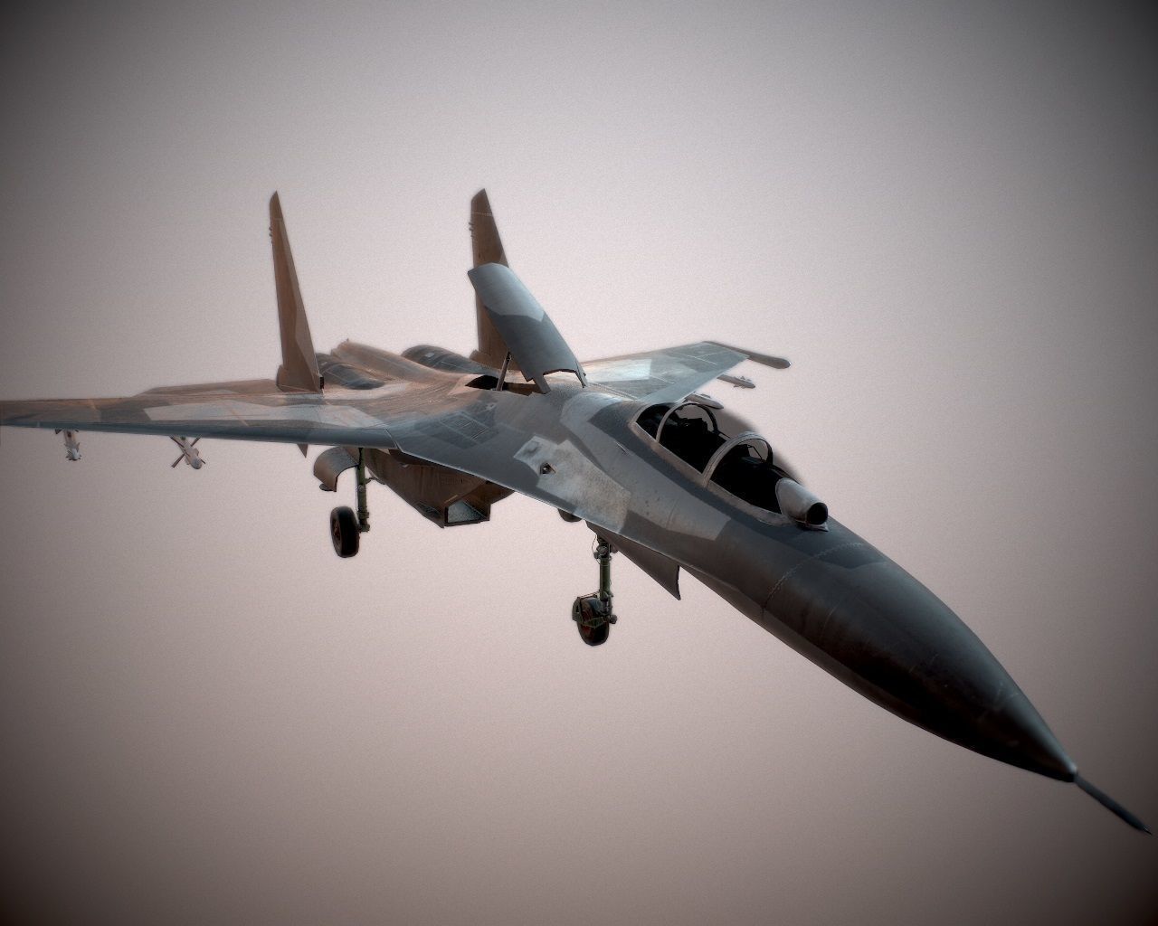 Su-27 Flanker Low-poly 3D model_6