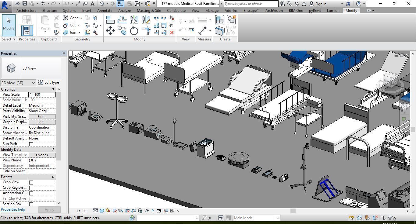 177 models for Medical Equipment Revit Family 3d model 3D model_2