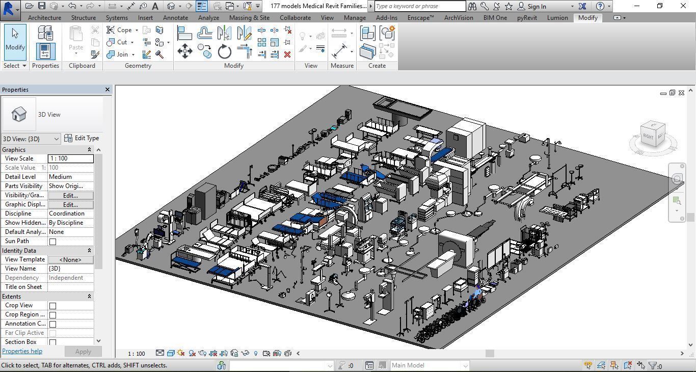 177 models for Medical Equipment Revit Family 3d model 3D model_4