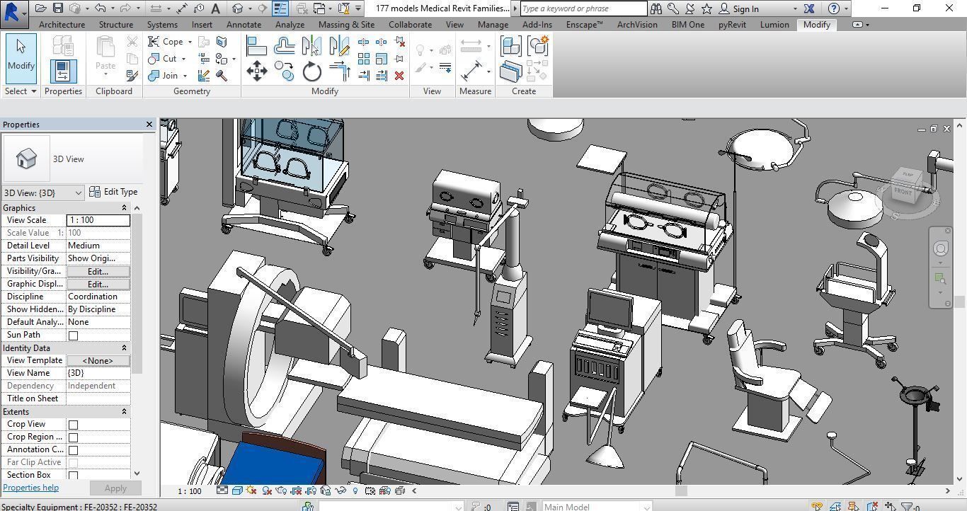 177 models for Medical Equipment Revit Family 3d model 3D model_12