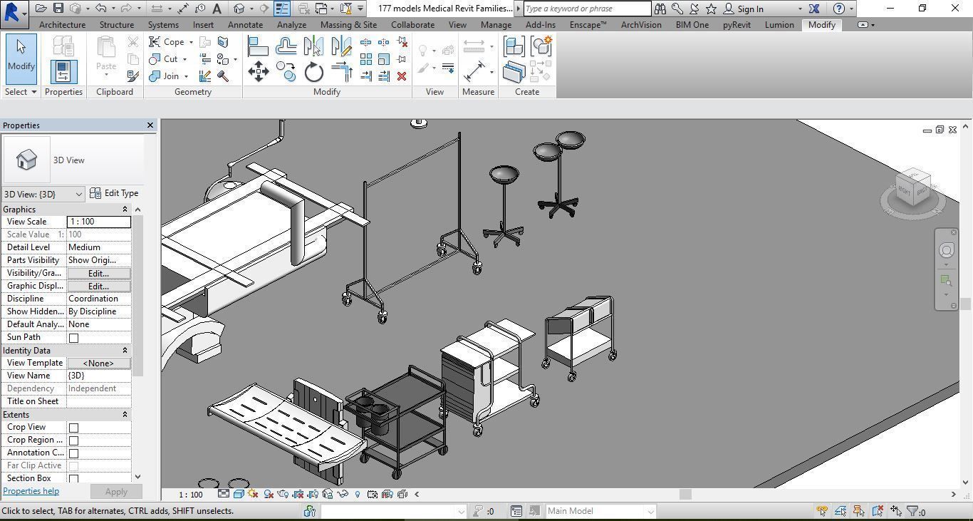 177 models for Medical Equipment Revit Family 3d model 3D model_18