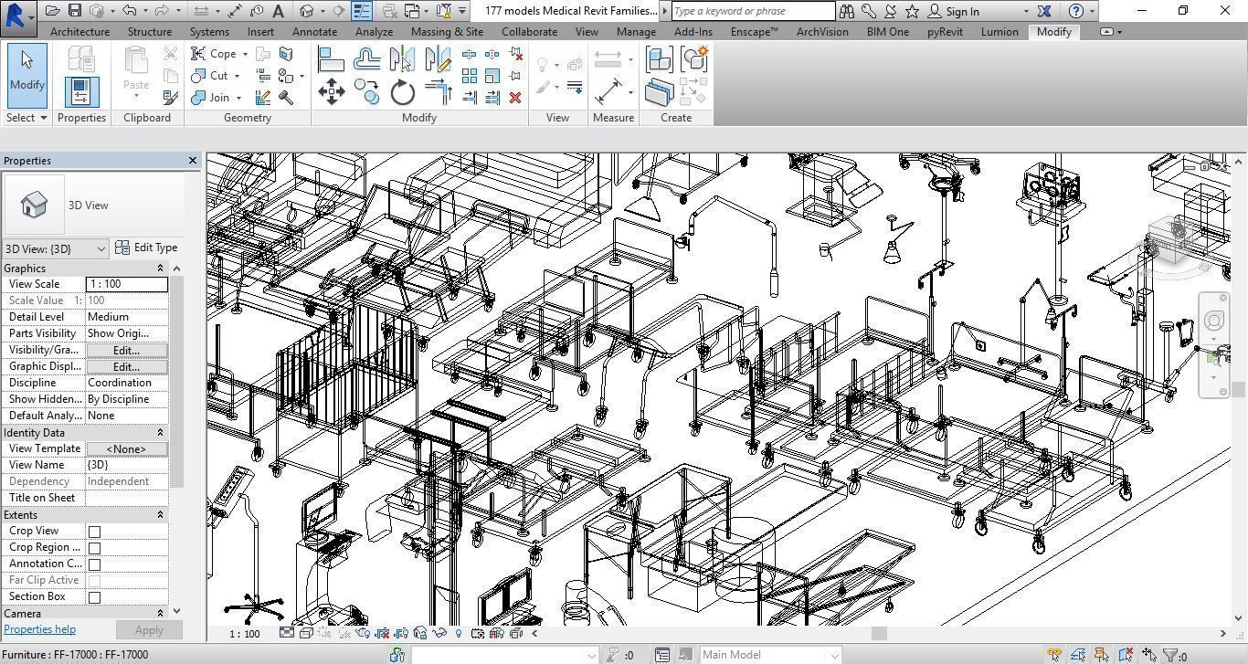 177 models for Medical Equipment Revit Family 3d model 3D model_8