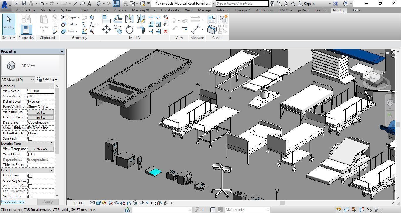 177 models for Medical Equipment Revit Family 3d model 3D model_7