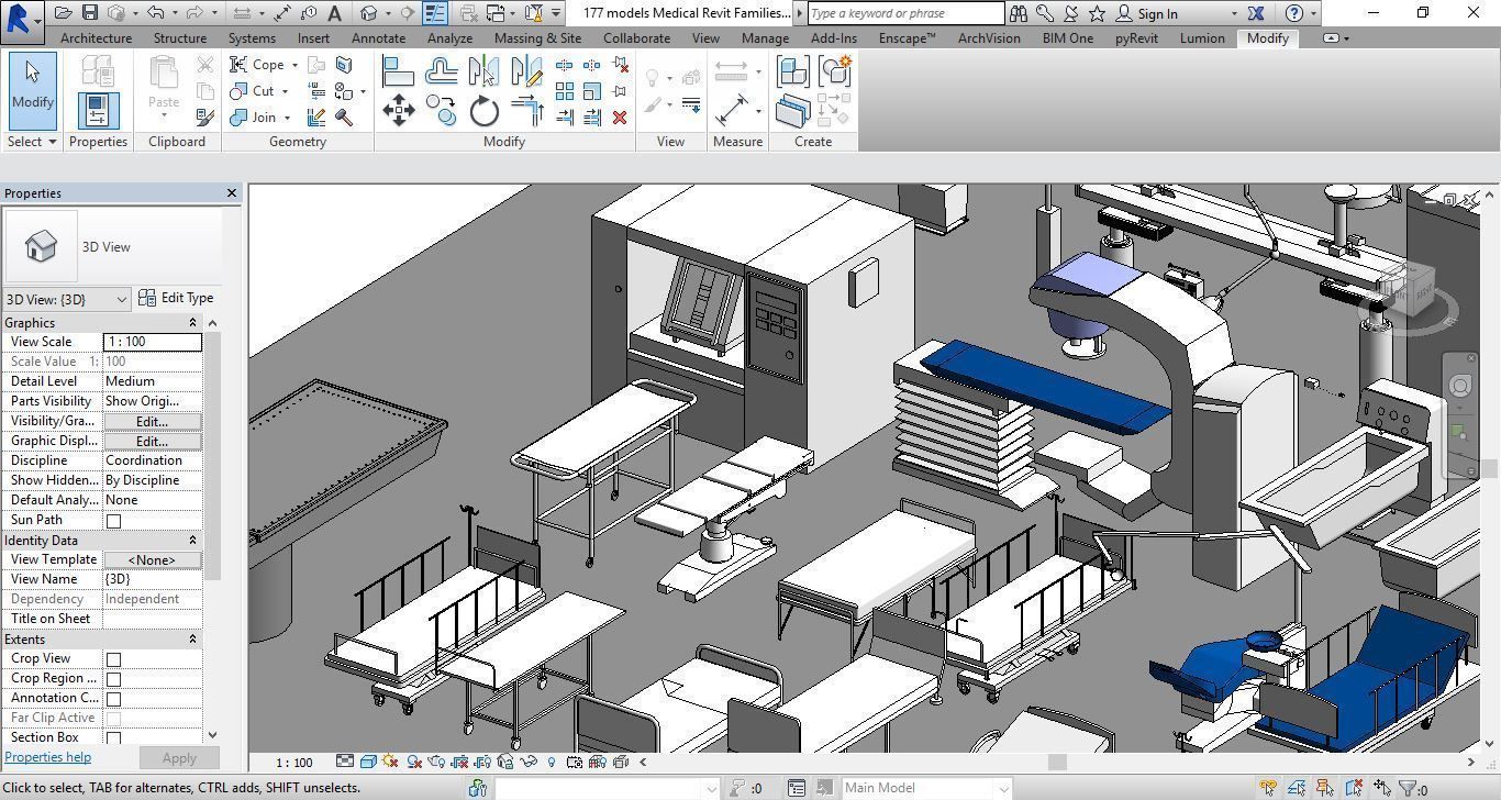 177 models for Medical Equipment Revit Family 3d model 3D model_10