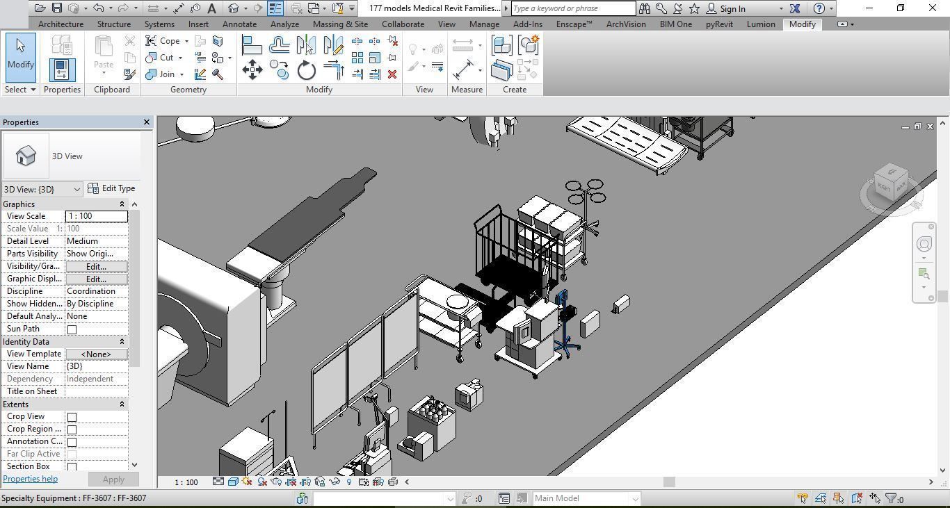 177 models for Medical Equipment Revit Family 3d model 3D model_15