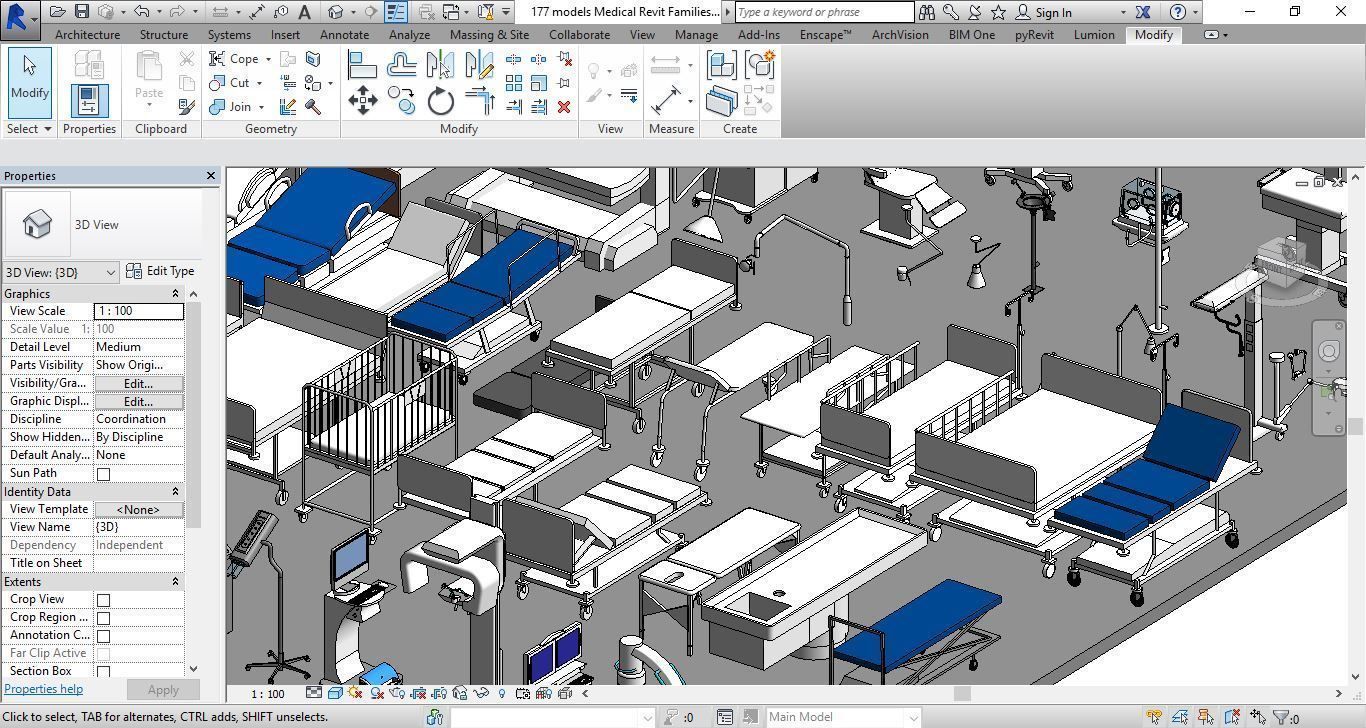 177 models for Medical Equipment Revit Family 3d model 3D model_6