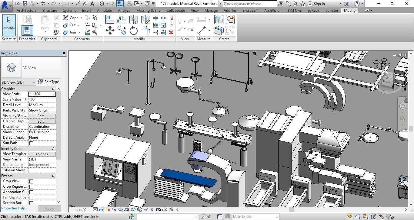 177 models for Medical Equipment Revit Family 3d model 3D model_16