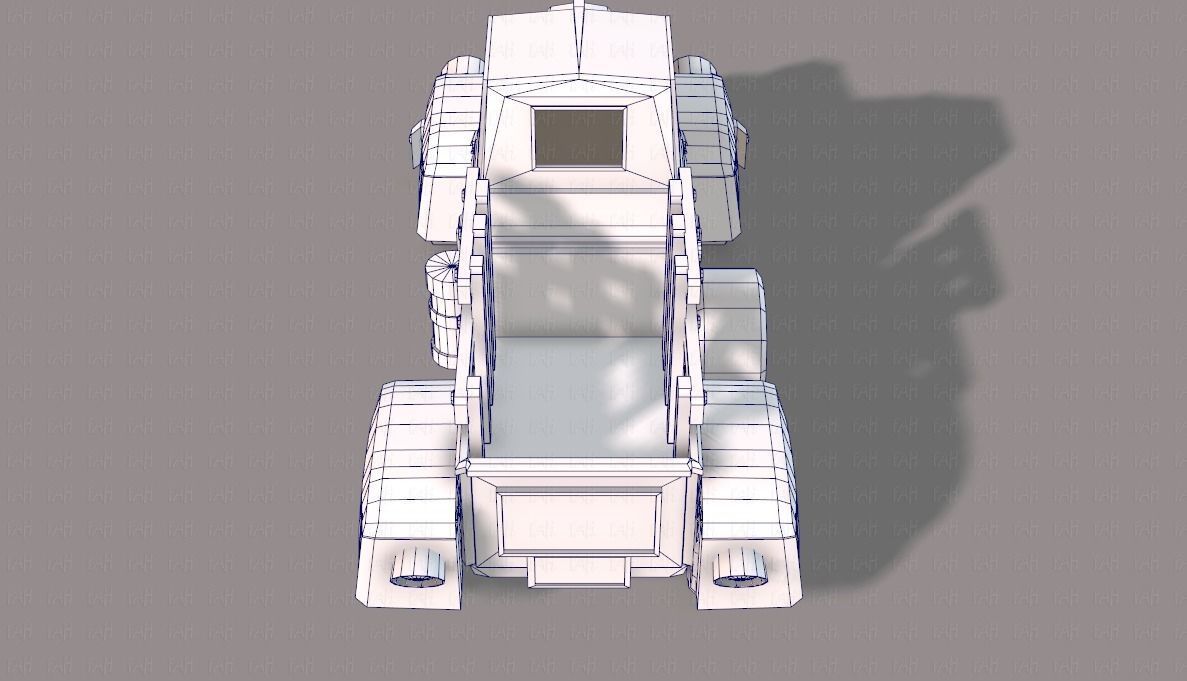 Pickup truck cartoon Low-poly 3D model_29