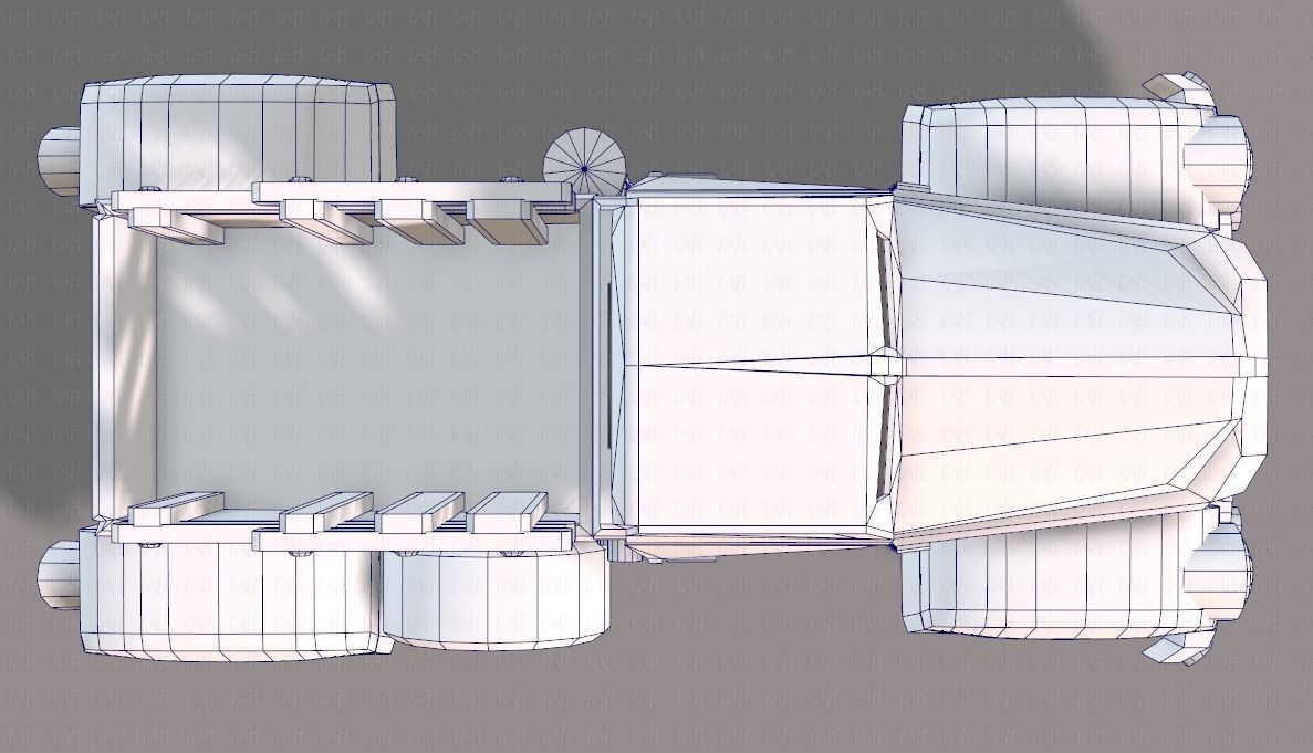 Pickup truck cartoon Low-poly 3D model_40