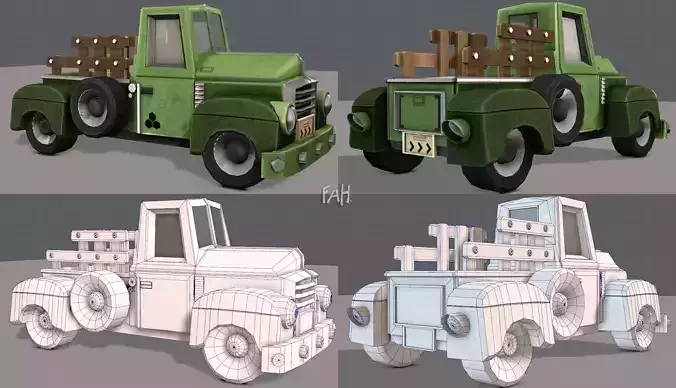 Pickup truck cartoon