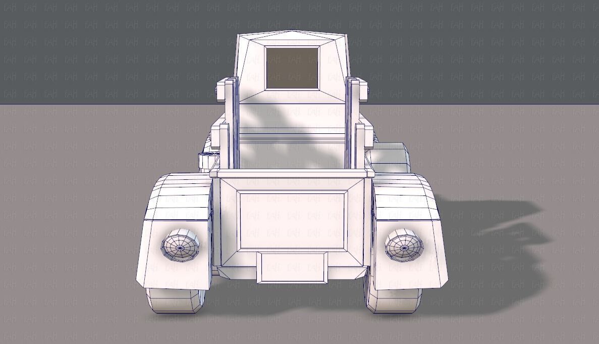 Pickup truck cartoon Low-poly 3D model_13