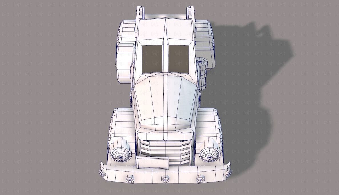 Pickup truck cartoon Low-poly 3D model_25