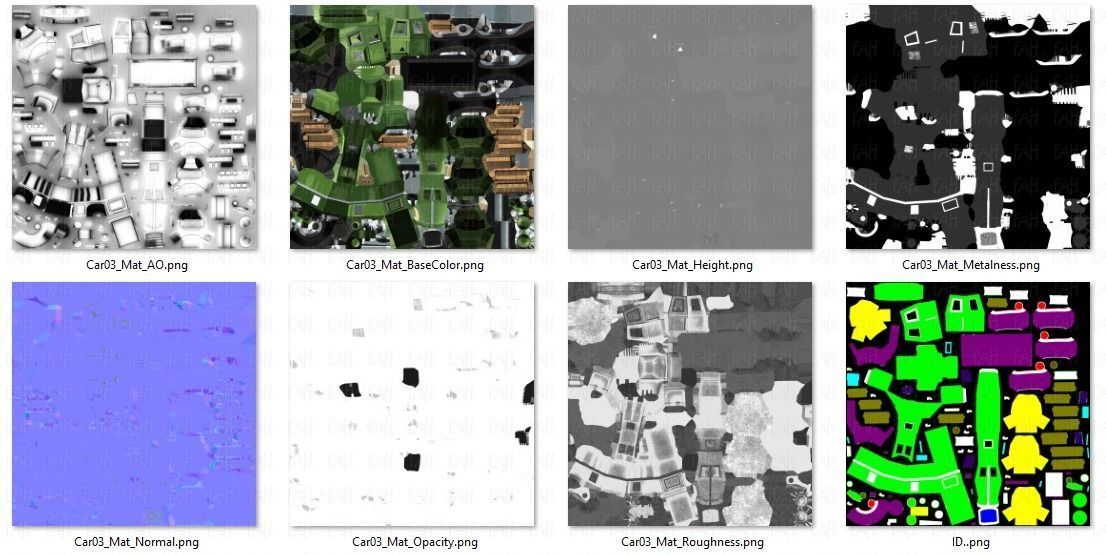 Pickup truck cartoon Low-poly 3D model_41