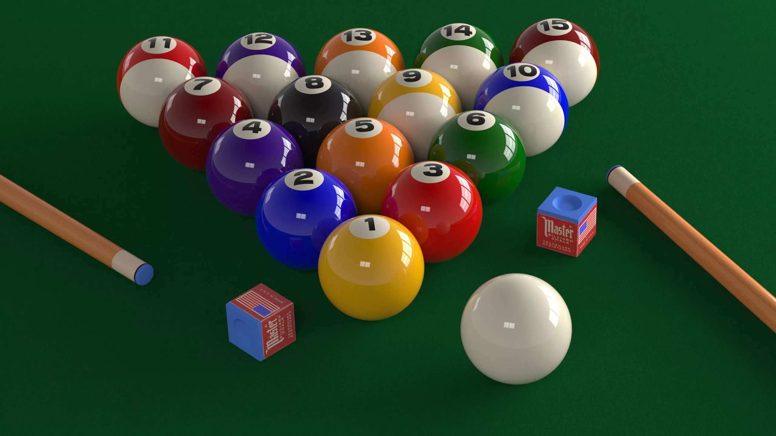 Billiard Table Scene Free 3D model