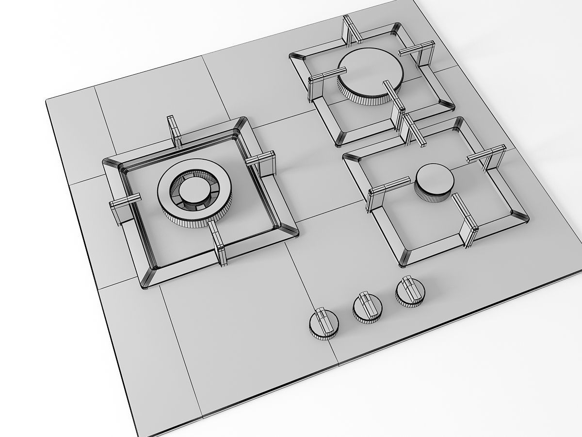 Cooktop 05 Free 3D model_10