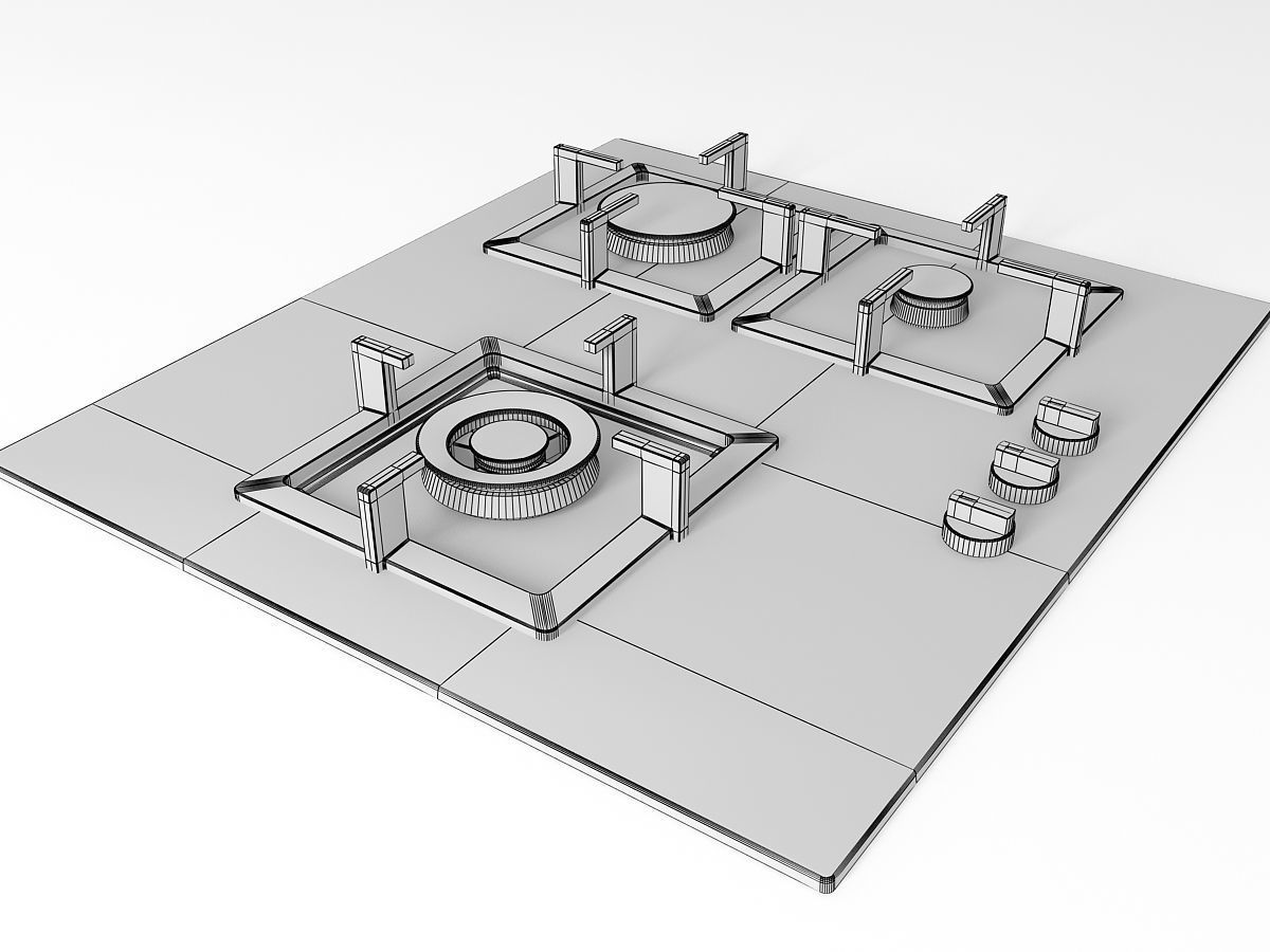 Cooktop 05 Free 3D model_9