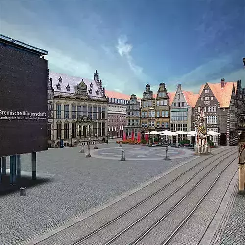 Bremen old city centre in germany 3D model