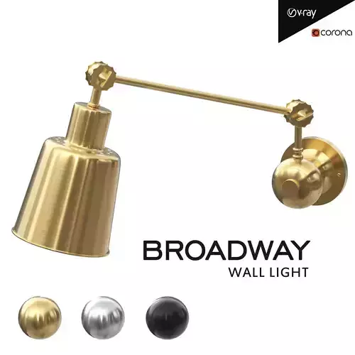 Broadway Wall Light Low-poly 3D model