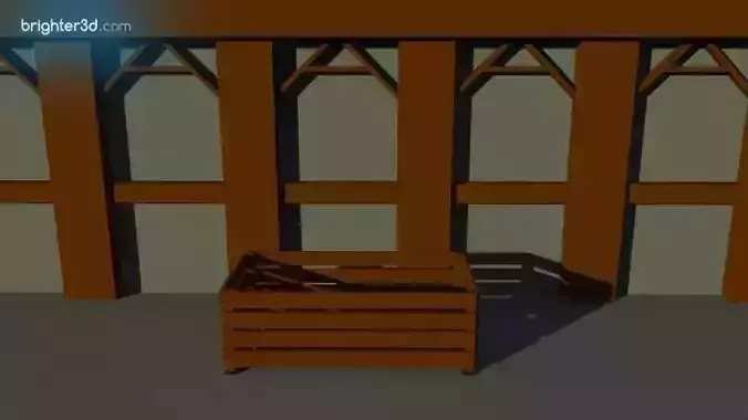 Wooden Crate Low-poly 3D model