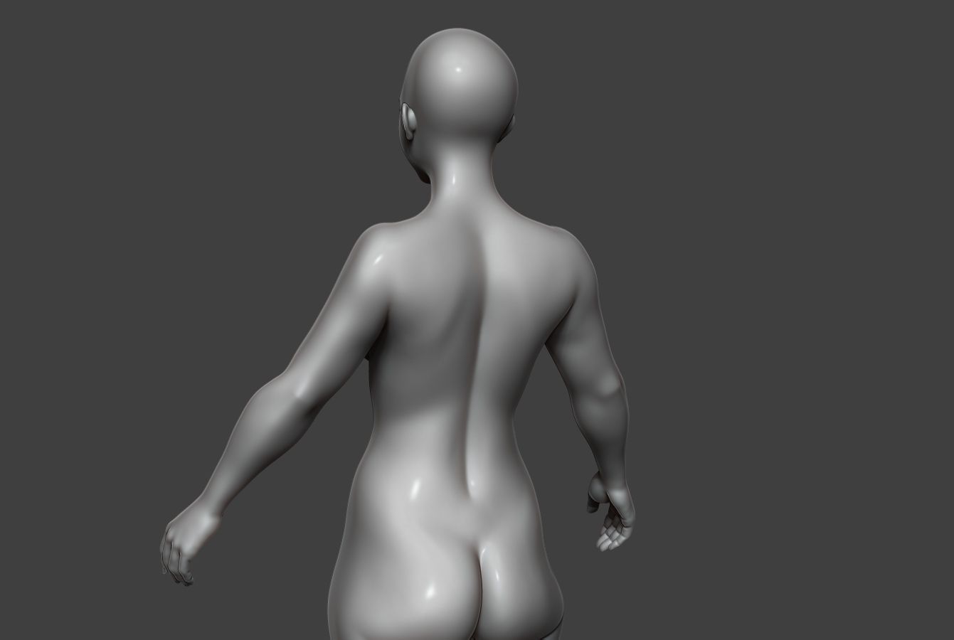 Female Body Basemesh 8 Low-poly 3D model_2