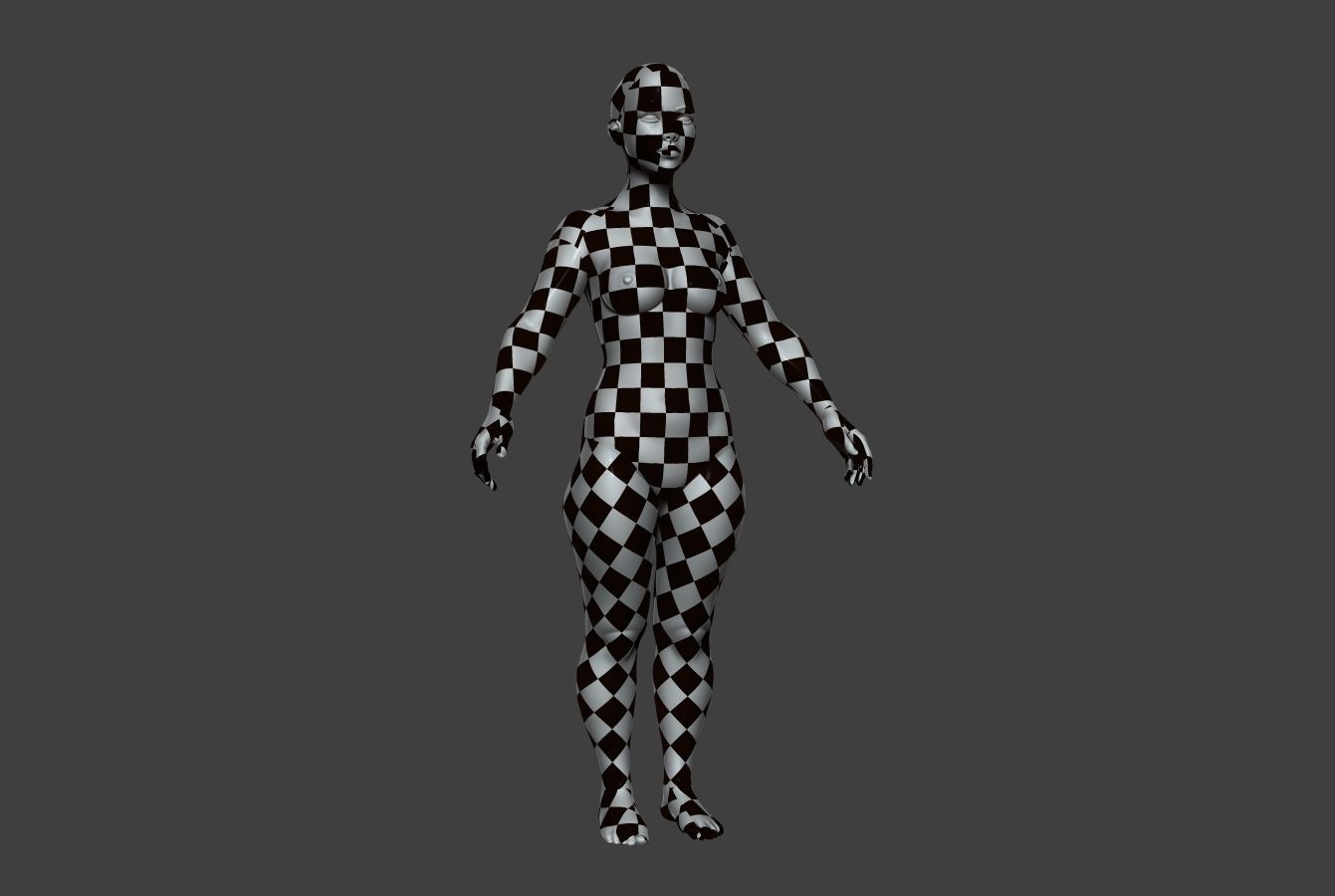 Female Body Basemesh 8 Low-poly 3D model_15