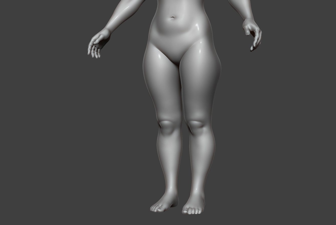 Female Body Basemesh 8 Low-poly 3D model_3