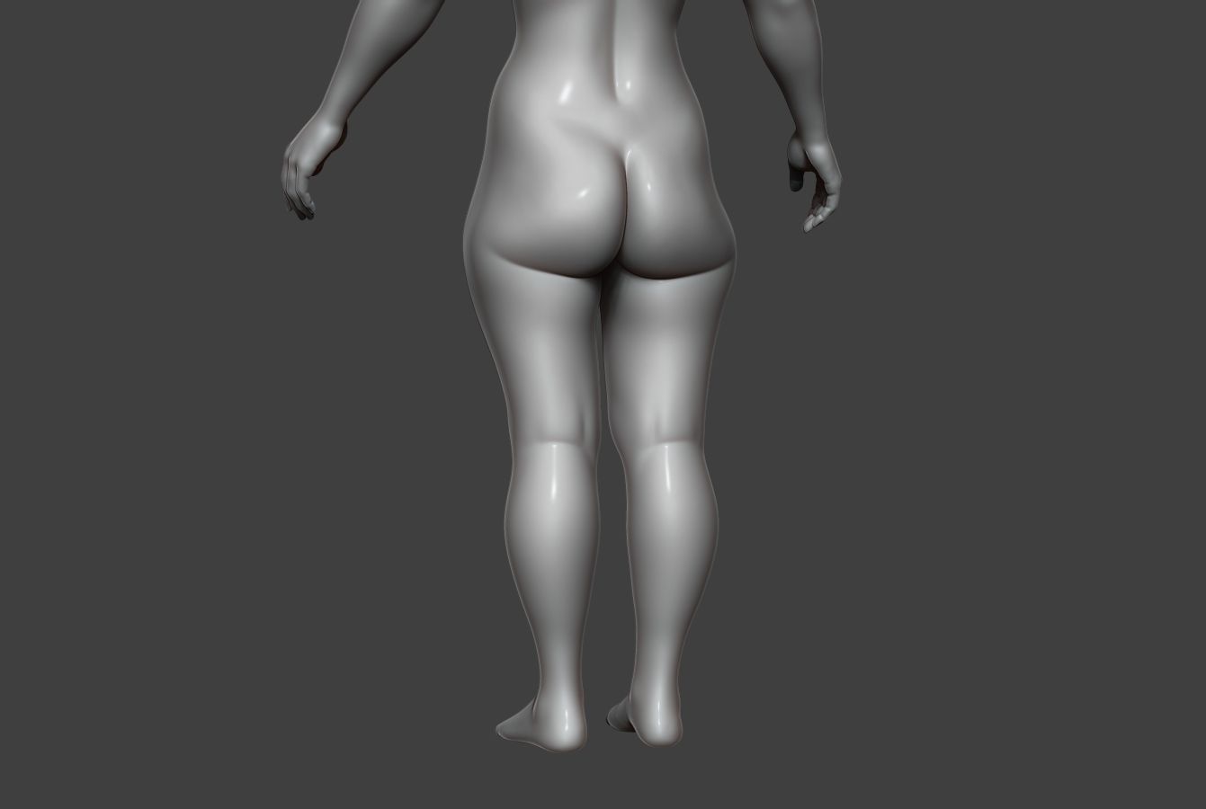 Female Body Basemesh 8 Low-poly 3D model_4